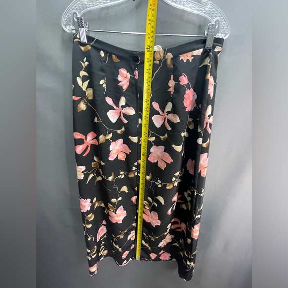 Vintage Gloria Vanderbilt sheer pink blossom floral maxi slit skirt - Picture 5 of 10